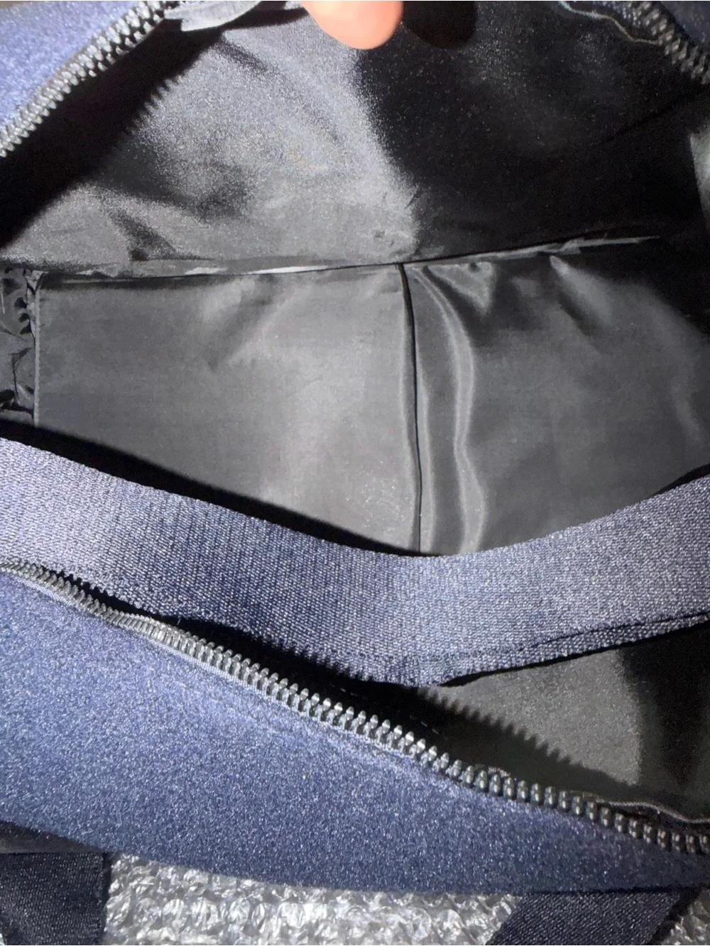 COACH Navy Blue Canvas Duffel with White Logo